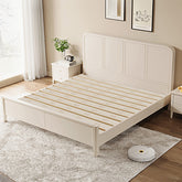 Elegant Beige Rubber Wood Bed - Durable Solid Wood Frame hglna-1447